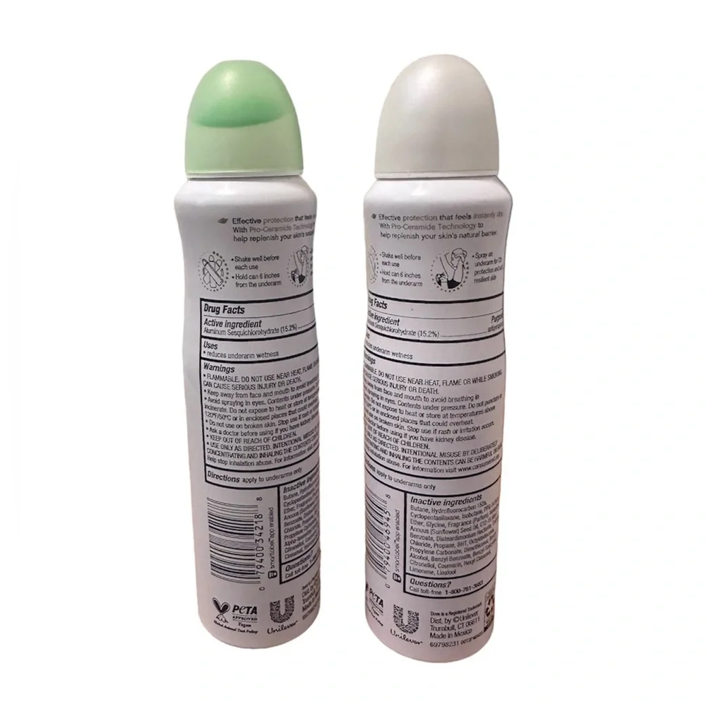 Dove Advanced Care Cool Essentials /Shea Butter Spray Lot Of 2 NEW